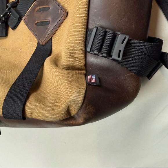 Topo Designs Klettersack Heritage Backpack Duck Brown Canvas Horween Leather USA - Picture 8 of 13